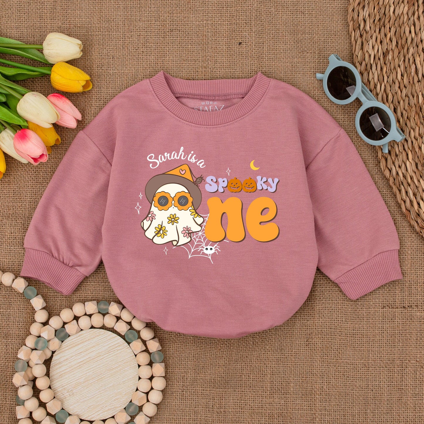 Groovy Spooky One Halloween Romper: 1st Birthday Baby Outfit