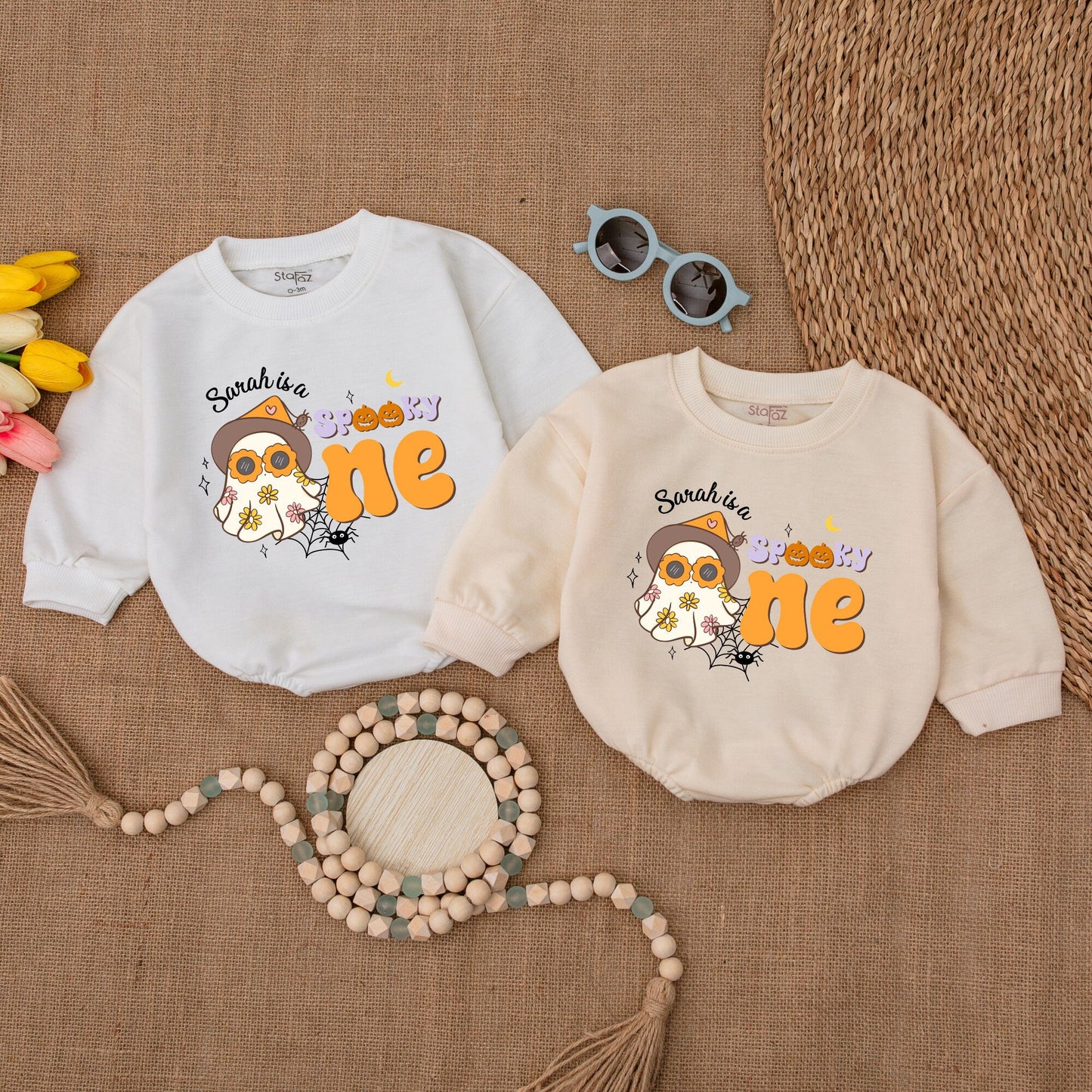 Groovy Spooky One Halloween Romper: 1st Birthday Baby Outfit