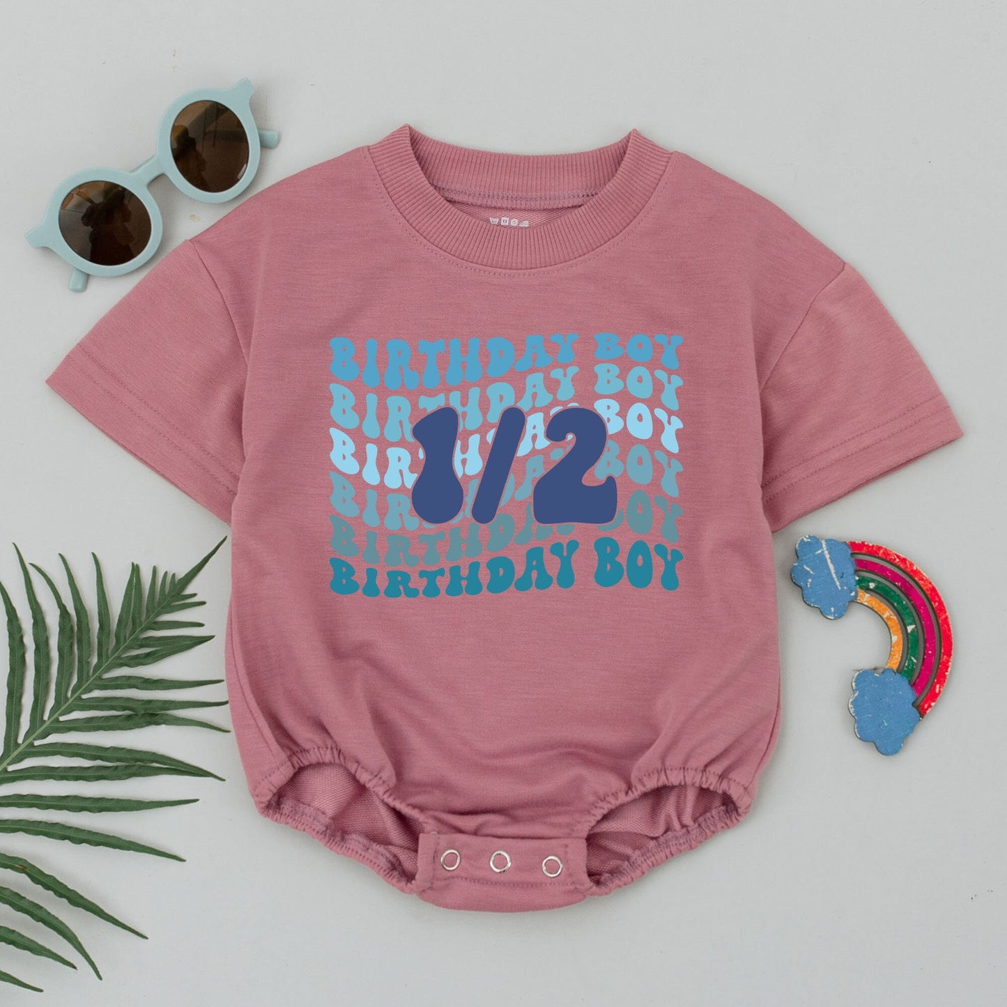 Half Birthday Boy Romper Outfit Six Months Celebration Baby Clothes, Half Way To One 1/2 Birthday Bodysuit Gift Comfortable Cotton Newborn Outfit (137 chars)