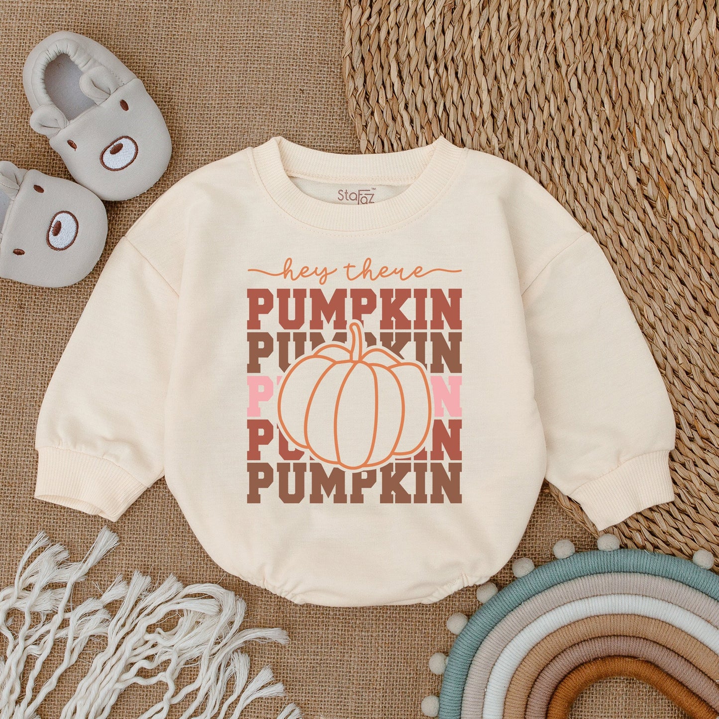 Pumpkin Baby Romper - Fall Thanksgiving Outfit - Baby Shower Gift