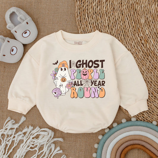 Halloween Baby Romper - Year-Round Ghost Outfit - First Holiday Wear