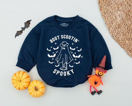 Spooky Cowboy Halloween Romper: Western Baby Outfit for Fall Fun