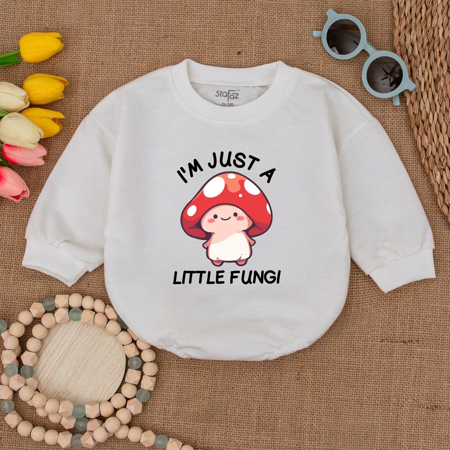 Mushroom Baby Bodysuit - Cute Cottagecore Romper, Newborn Gift