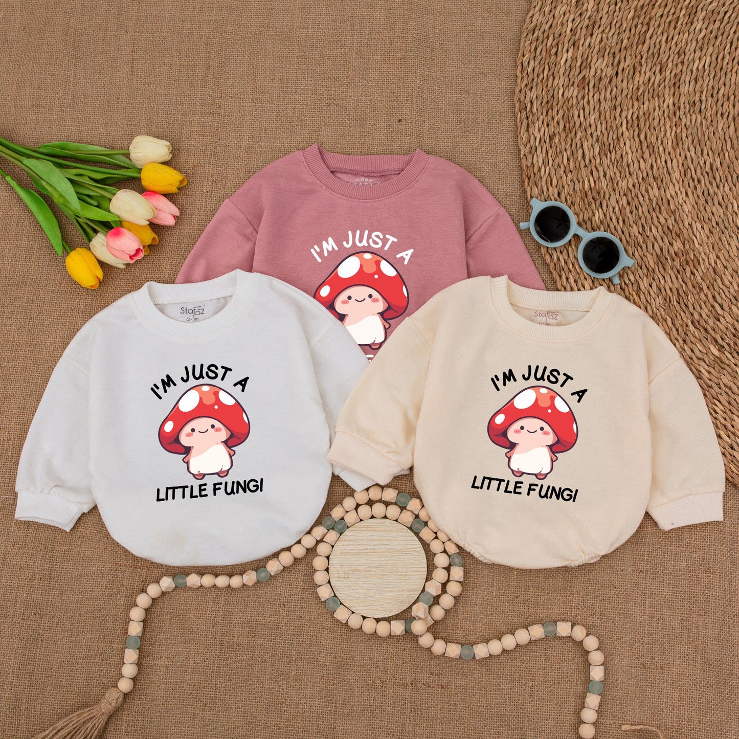 Mushroom Baby Bodysuit - Cute Cottagecore Romper, Newborn Gift