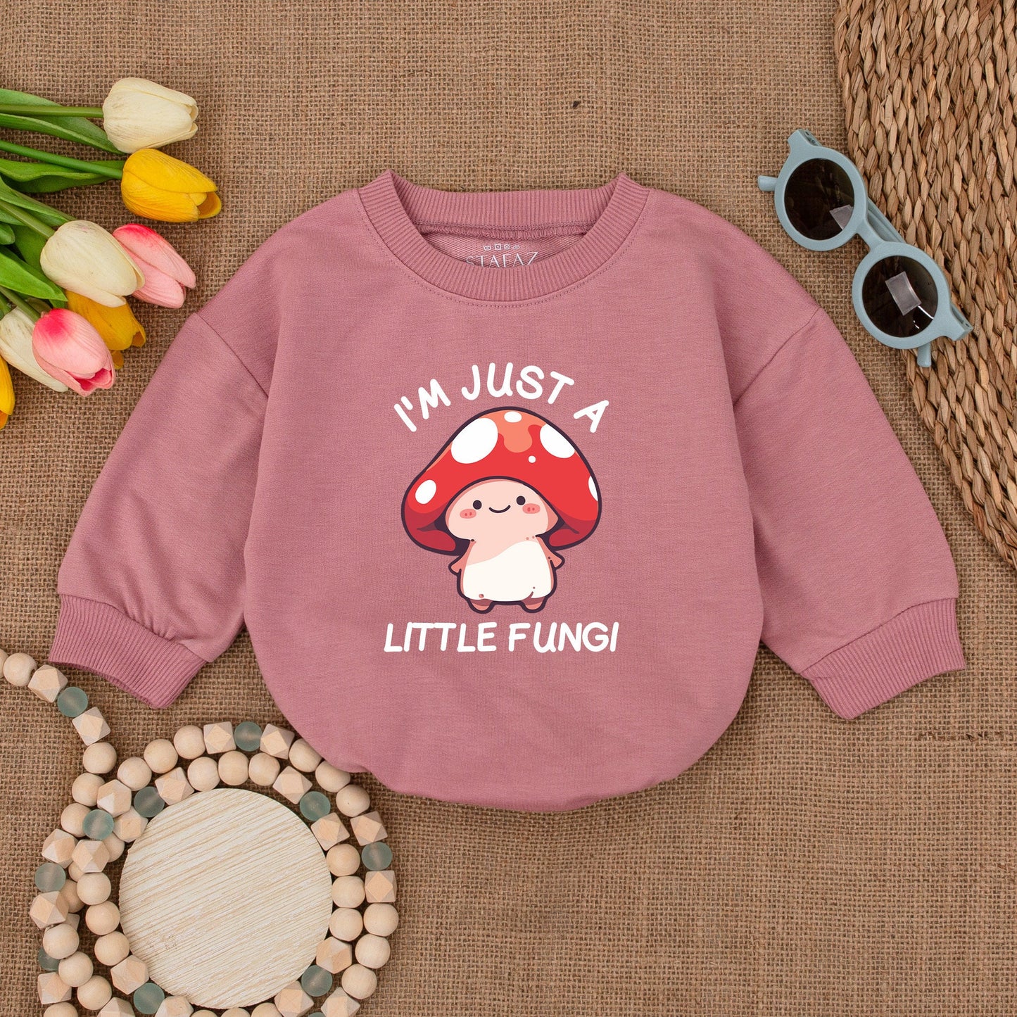 Mushroom Baby Bodysuit - Cute Cottagecore Romper, Newborn Gift