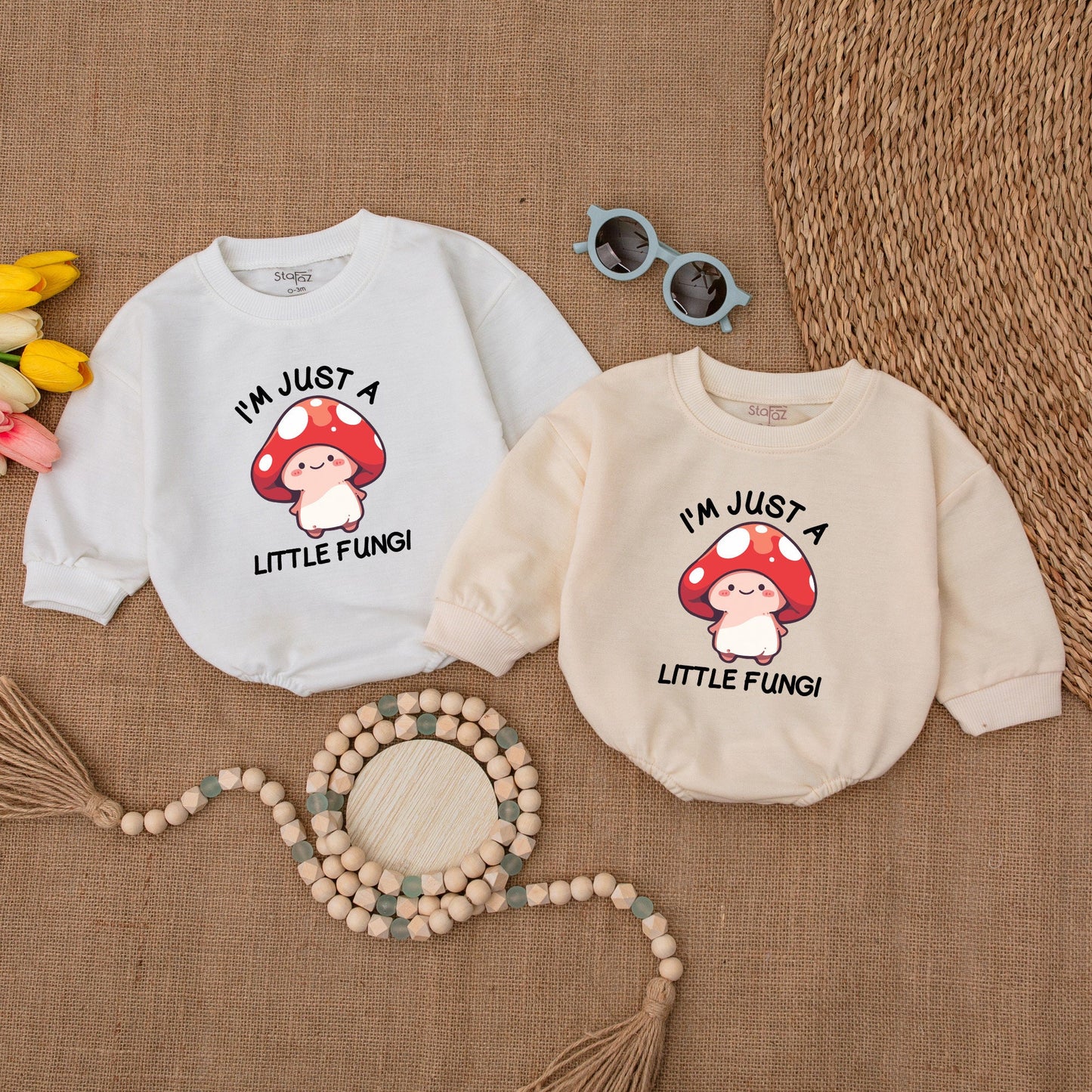 Mushroom Baby Bodysuit - Cute Cottagecore Romper, Newborn Gift