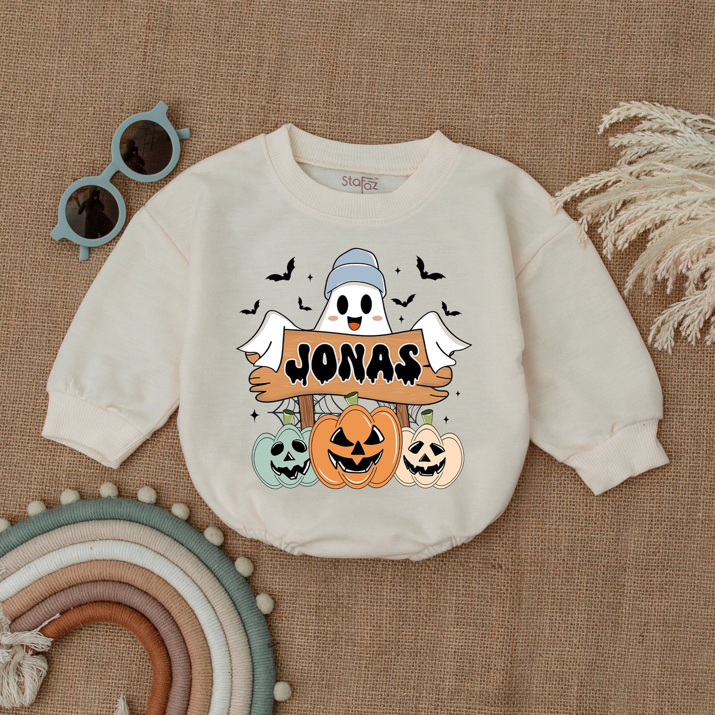 Personalized Spooky Baby Romper - Halloween Ghost Farm Bodysuit