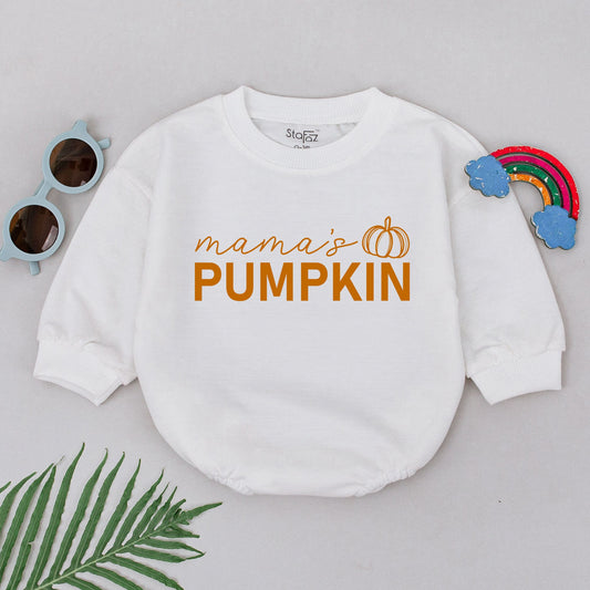 Mama's Pumpkin Romper Baby Girl Fall Halloween Outfit First Birthday Thanksgiving Gift