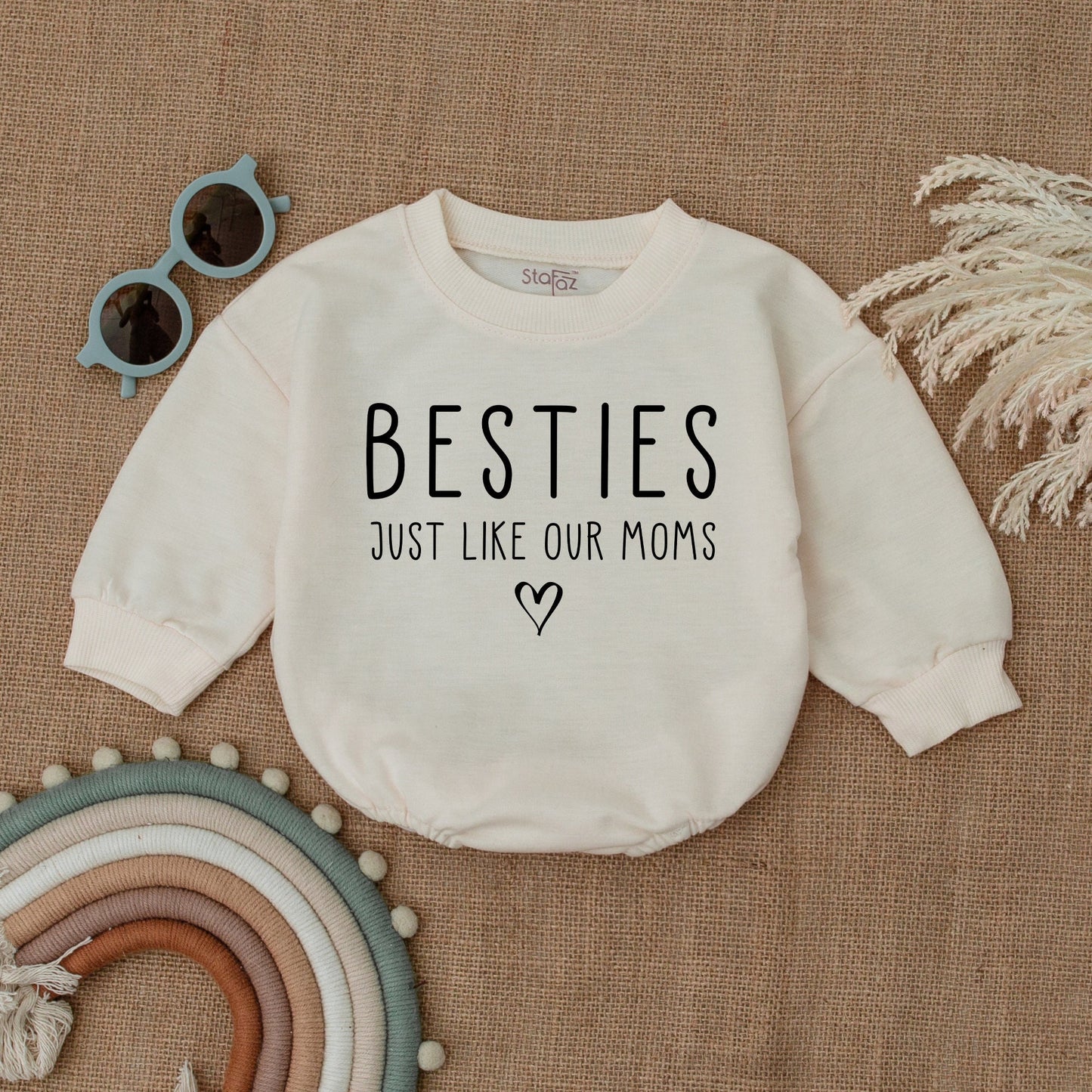Besties Just Like Our Moms Baby Romper Matching Outfits Gift Newborn Bodysuit Best Friend Baby Girl Boy Clothes Baby Shower Gift