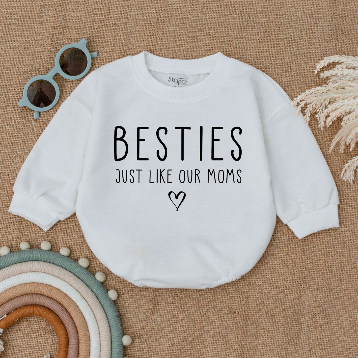 Besties Just Like Our Moms Baby Romper Matching Outfits Gift Newborn Bodysuit Best Friend Baby Girl Boy Clothes Baby Shower Gift