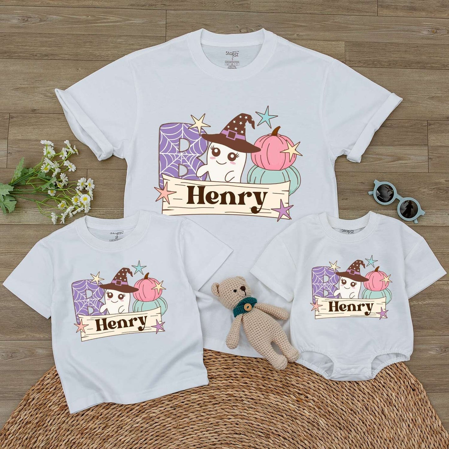 Personalized Halloween Bodysuit, Baby Romper & Toddler Pumpkin Tee