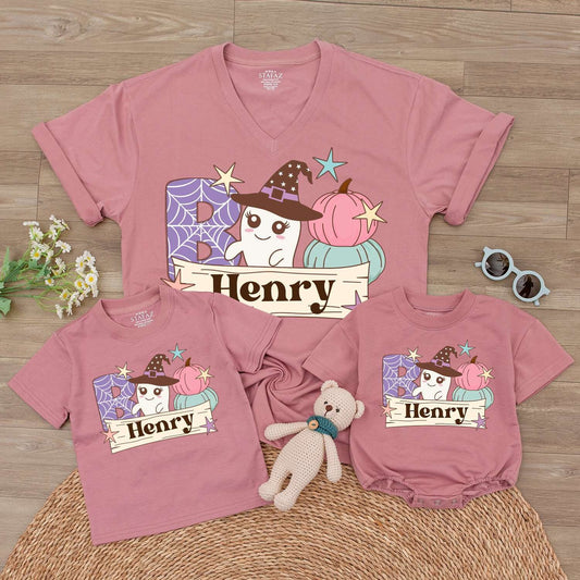 Personalized Halloween Bodysuit, Baby Romper & Toddler Pumpkin Tee
