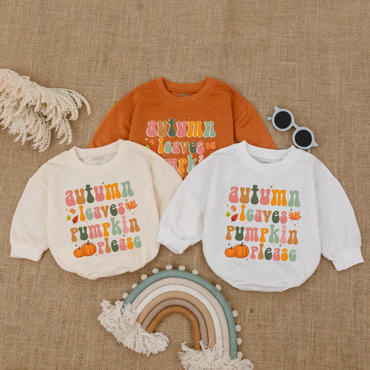 Autumn Pumpkin Baby Outfit - First Fall Bodysuit & Romper