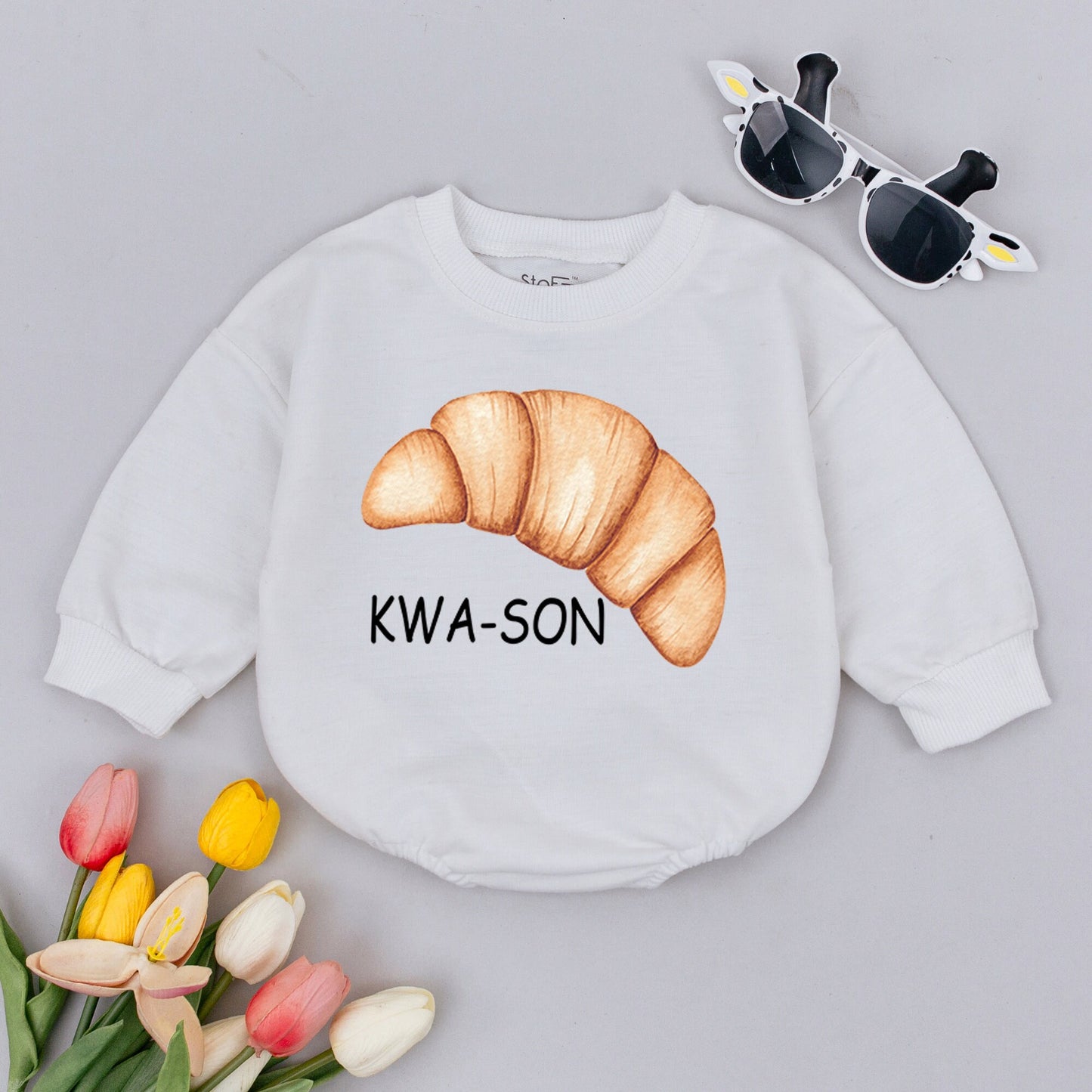 French Pastry Romper, Neutral Baby Bodysuit, Gender Neutral Outfit