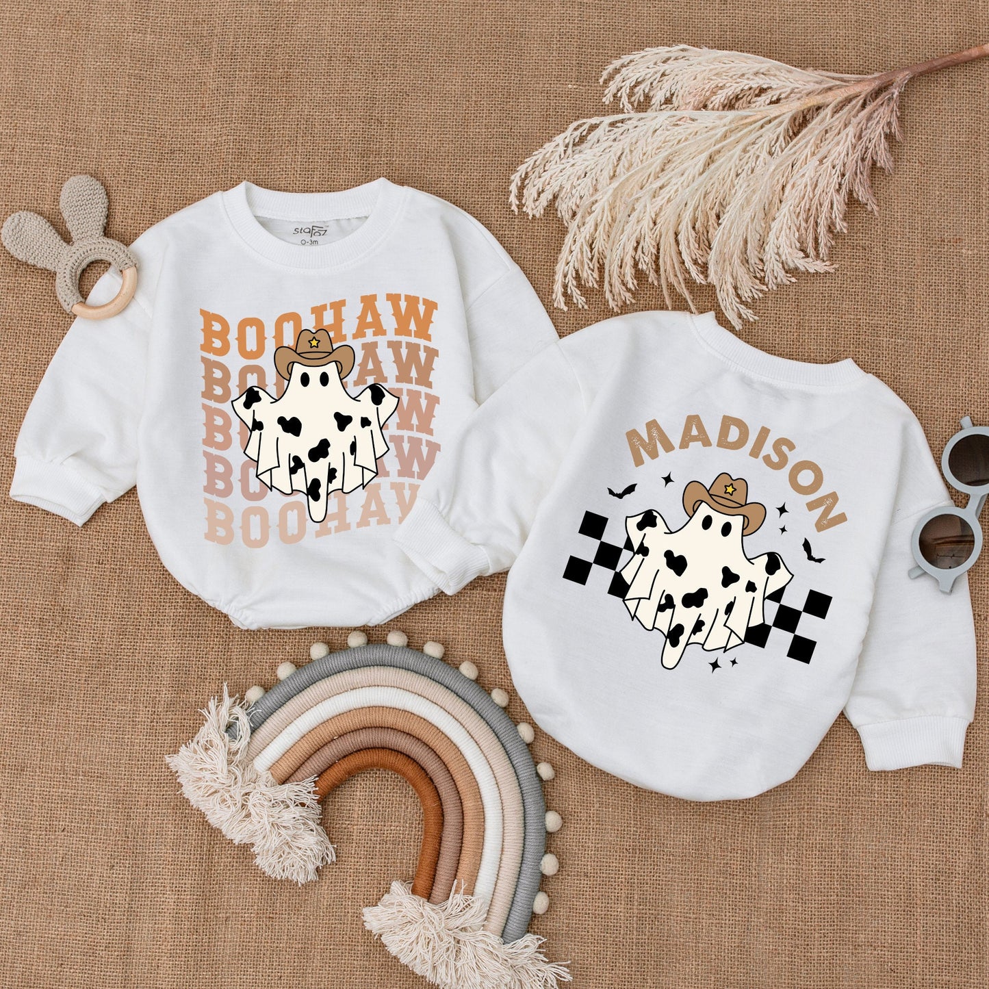 Western Autumn Baby Romper: Pumpkin Bodysuit for Thanksgiving