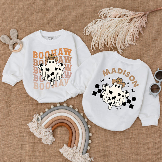 Boohaw Western Baby Outfit: First Autumn Fall Cowboy Bubble Romper - Baby Shower Gift for Thanksgiving, Boy or Girl Bodysuit