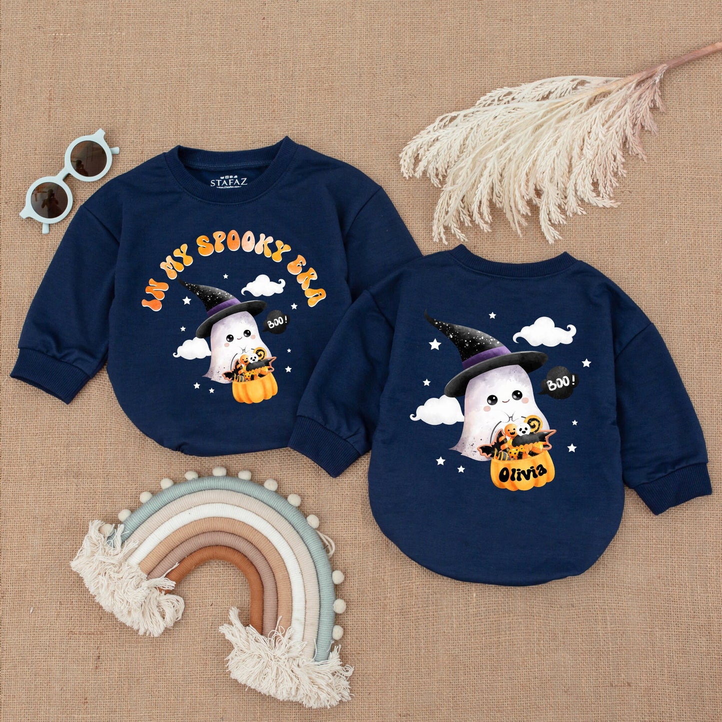 Vintage Pumpkin Bodysuit: Gender Neutral Halloween Baby Romper