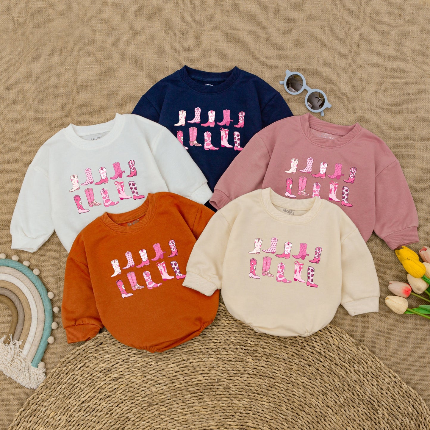 Cowgirl Boots Bubble Romper: Western Baby Bodysuit & Gift Set