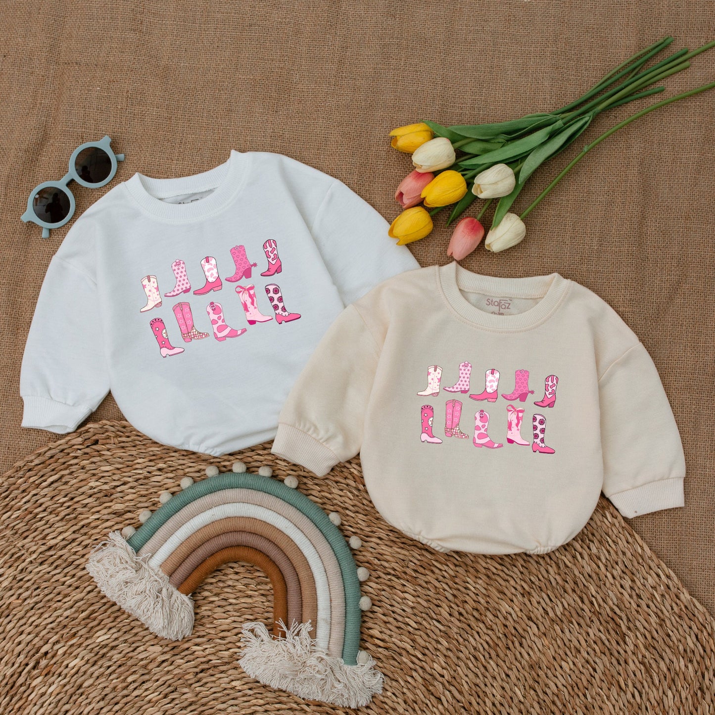 Cowgirl Boots Bubble Romper: Western Baby Bodysuit & Gift Set