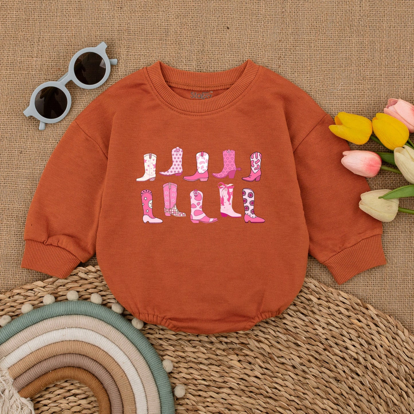 Cowgirl Boots Bubble Romper: Western Baby Bodysuit & Gift Set