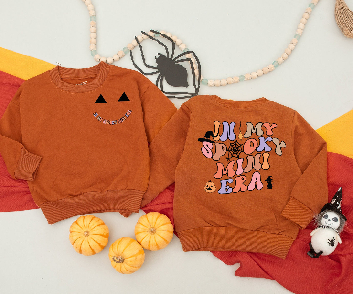 Matching Spooky Era Halloween Family Sweatshirts & Rompers | In My Spooky Mama/Mini Era Retro Design | Custom Fall Outfit