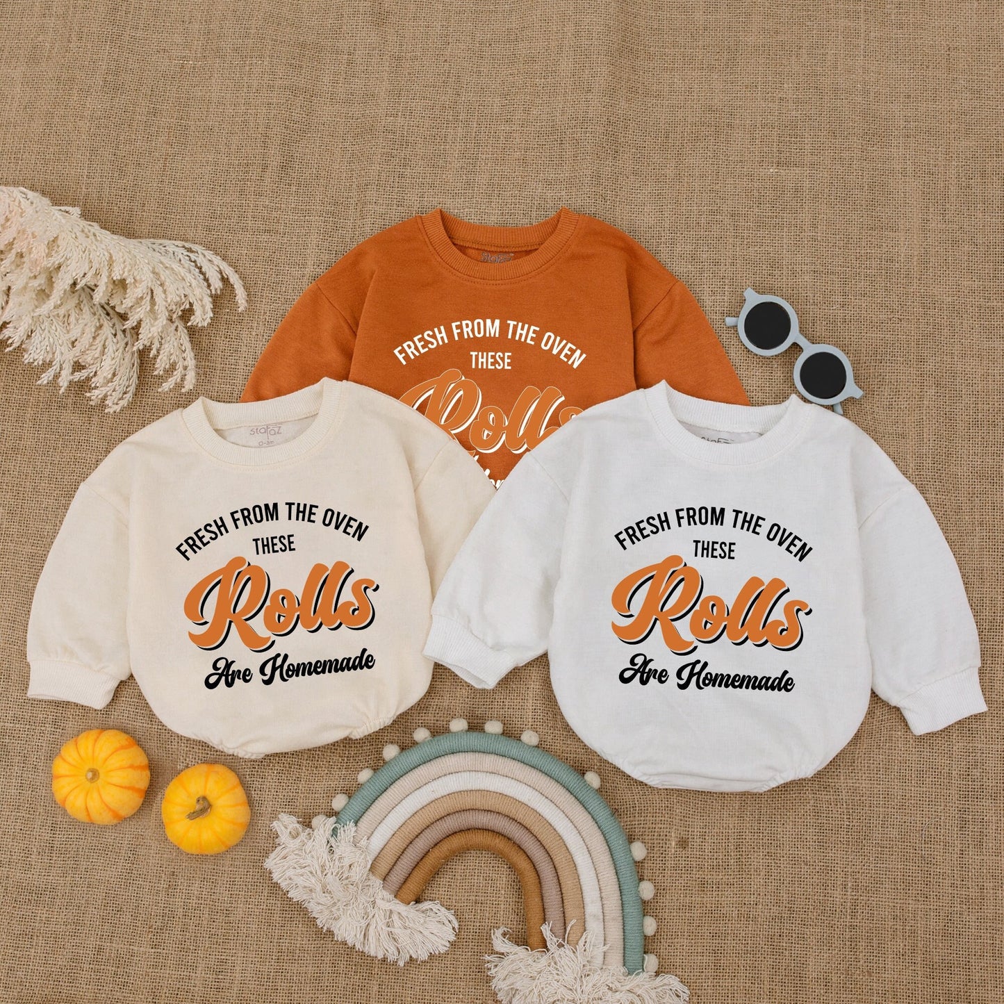 Thanksgiving Pumpkin Baby Romper, Fall Outfit for Baby Girl/Boy