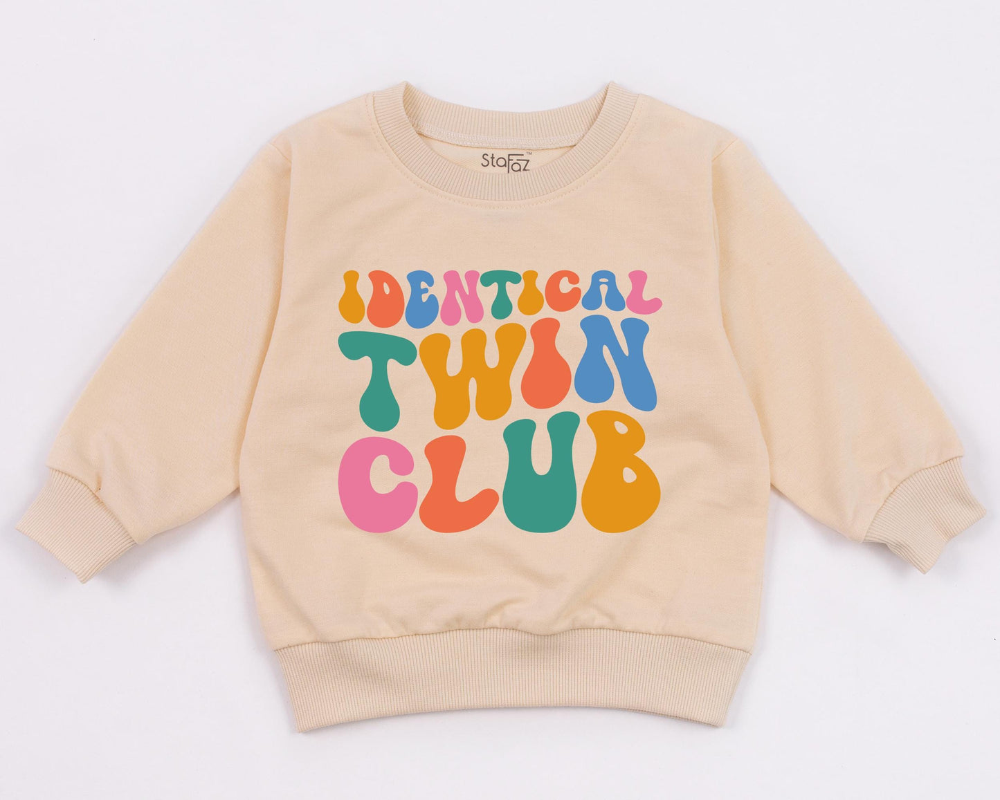 Groovy Identical Twin Club Sweatshirt, Retro Best Friends Toddler Outfit, Fun Matching Besties Sweatsuit, Playful Baby Girls Boys Clothes Gift 136
