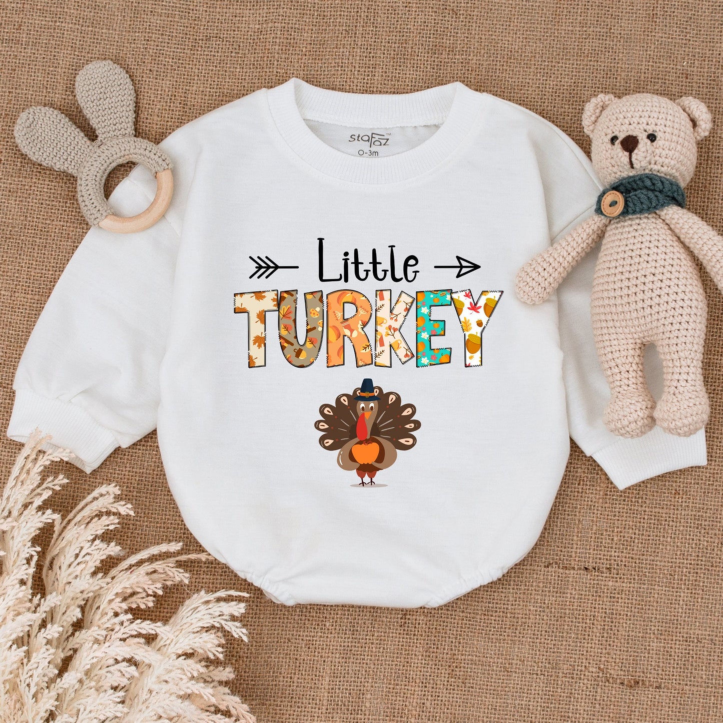 Thanksgiving Baby Romper, First Turkey Outfit, Pumpkin Bodysuit Gift