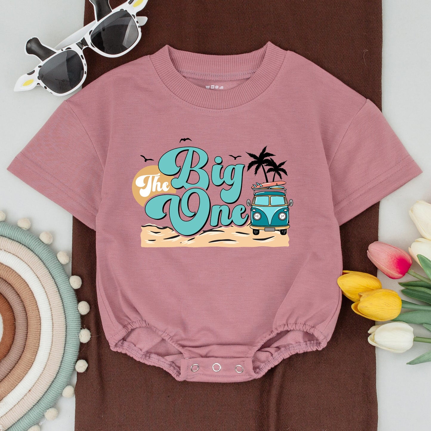 The Big One 1st Birthday Boy Surf Family Matching Outfits Custom Mommy and Me Shirts Surfer Wave Ocean Beach Celebration Bodysuit