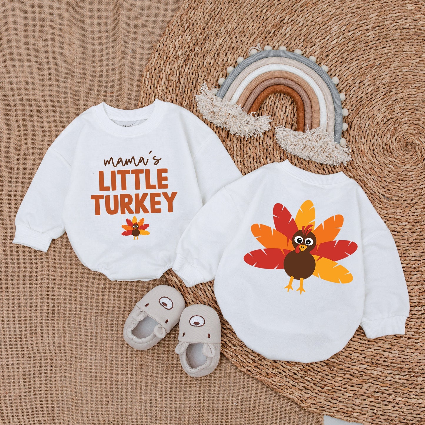 Thanksgiving Infant Romper - Baby Girl Outfit - First Holiday Gift