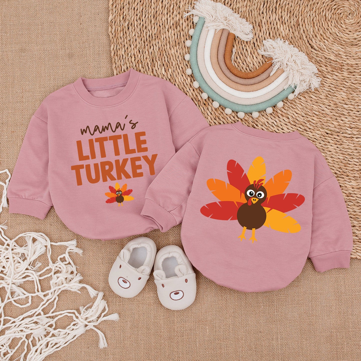 Thanksgiving Infant Romper - Baby Girl Outfit - First Holiday Gift