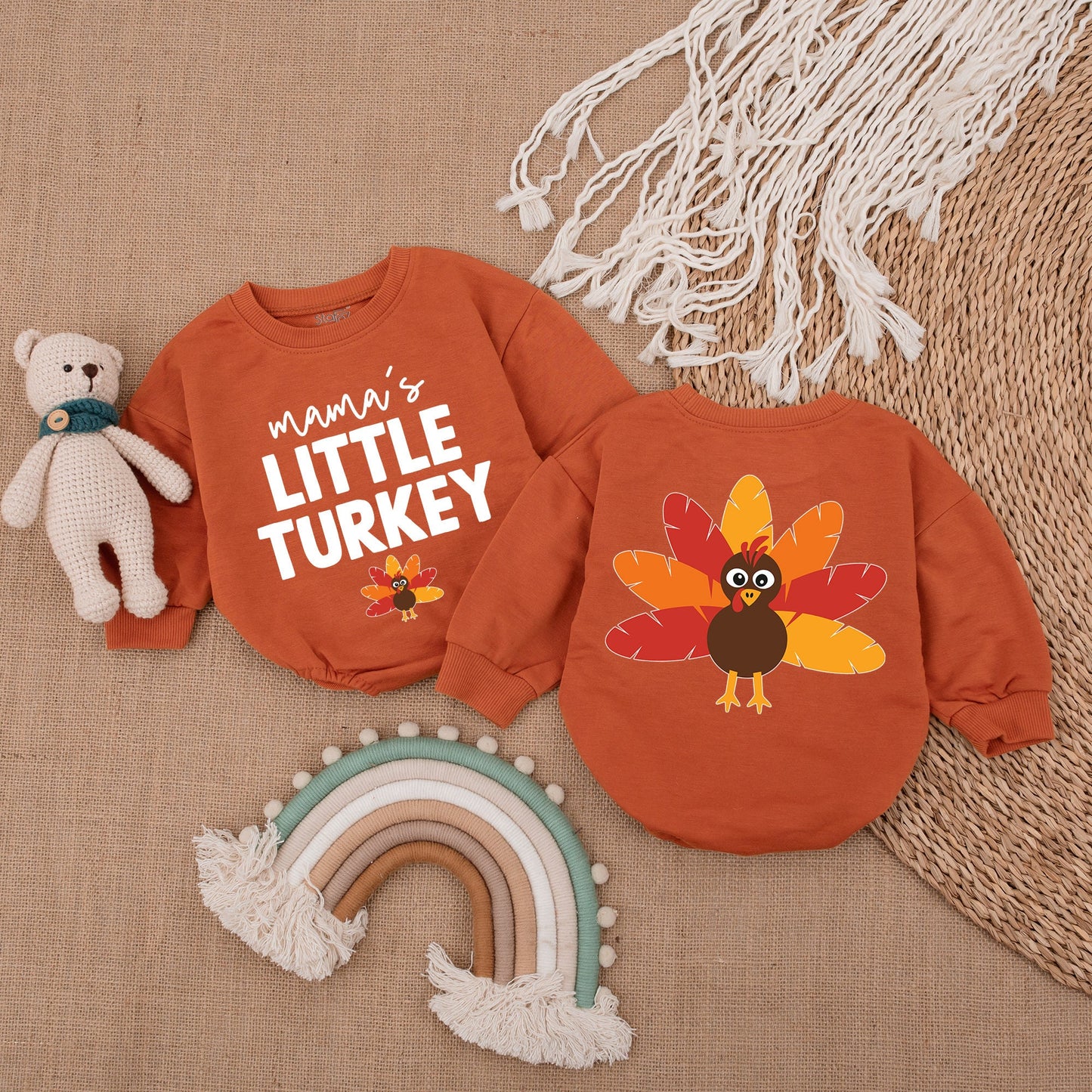 Thanksgiving Infant Romper - Baby Girl Outfit - First Holiday Gift