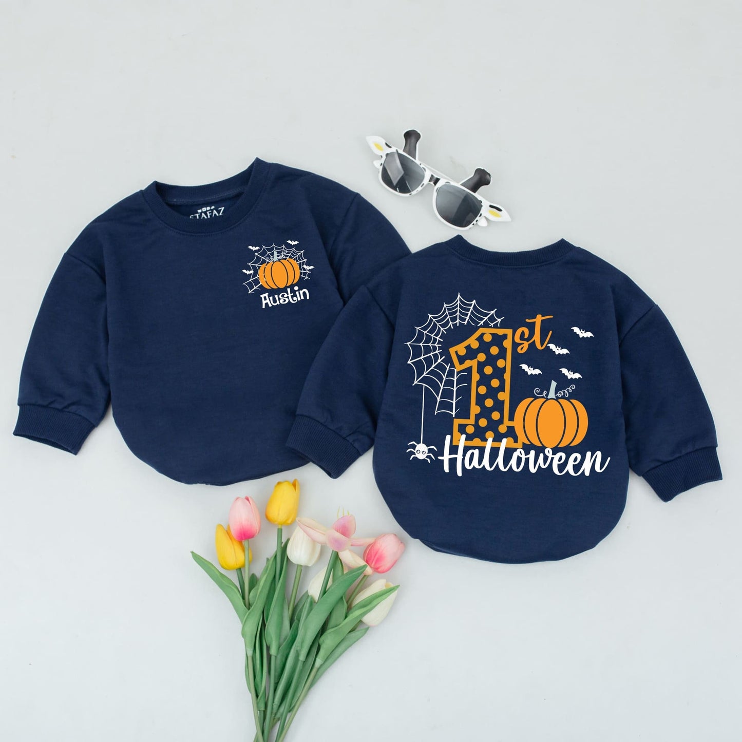 Adorable First Halloween Baby Romper, Cozy Fall Outfit, Infant Bodysuit