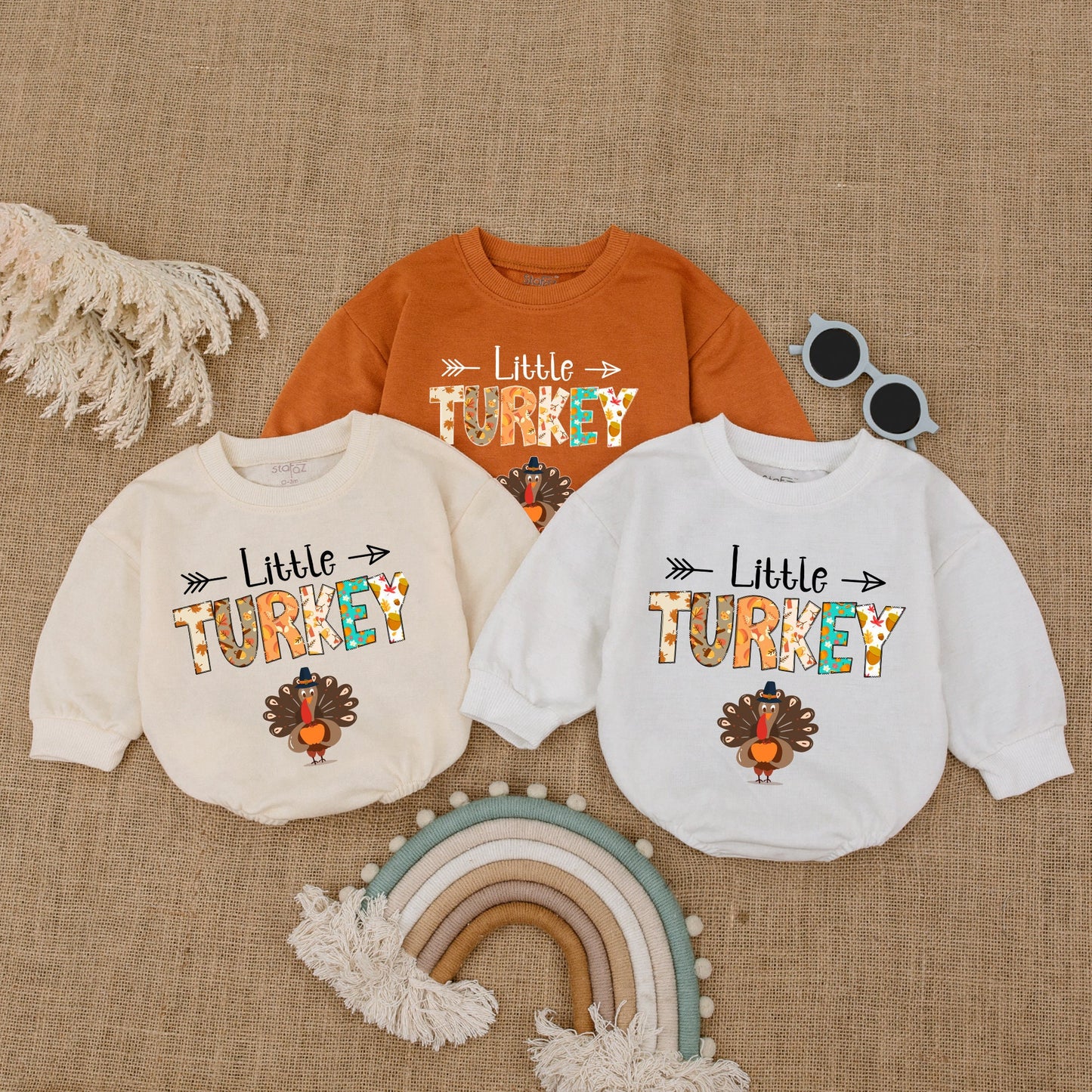 Thanksgiving Baby Romper, First Turkey Outfit, Pumpkin Bodysuit Gift