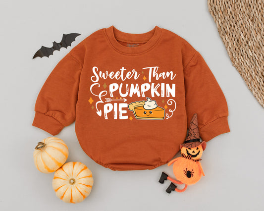 Pumpkin Pie Romper: Cute Unisex Halloween & Fall Baby Outfit