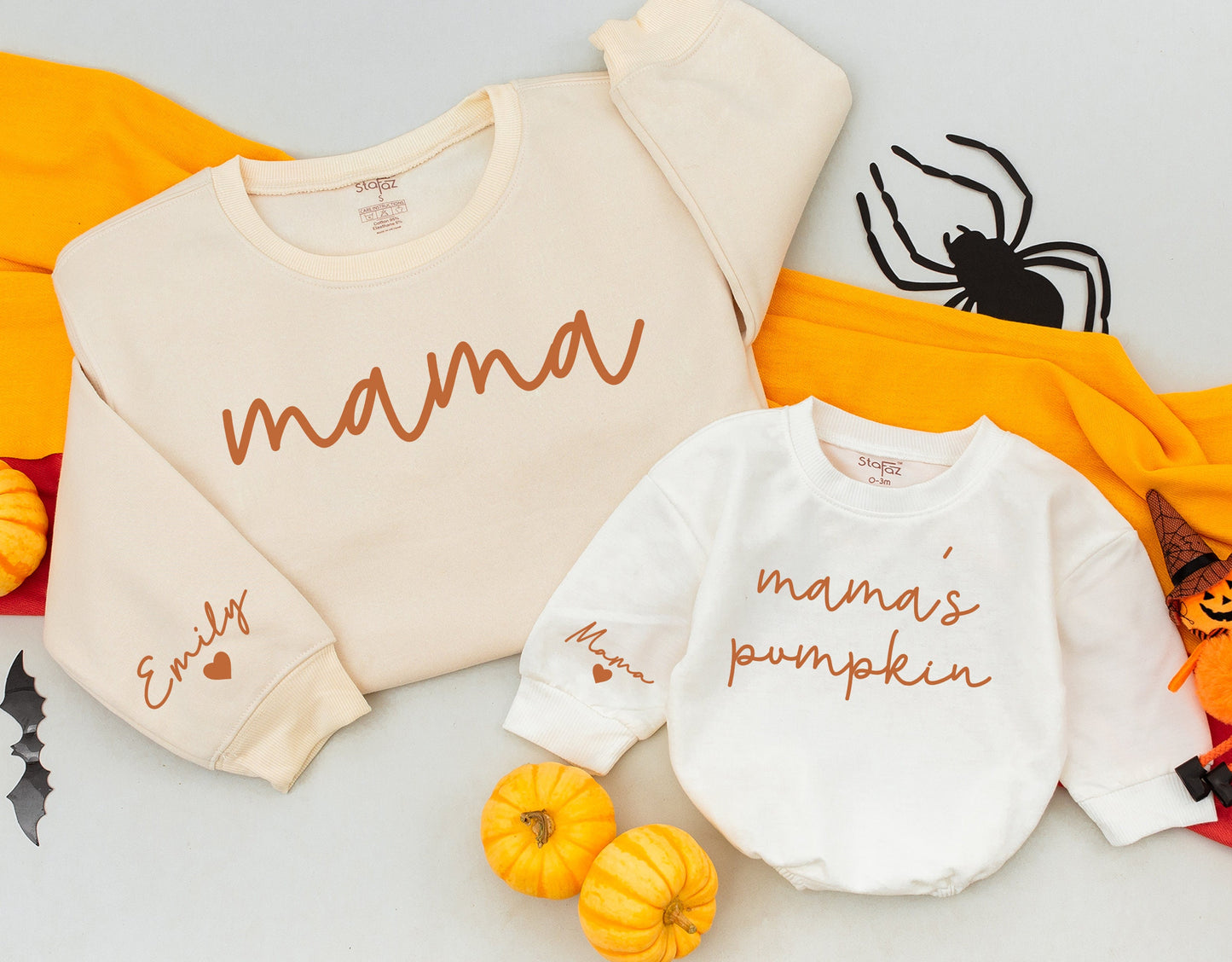 Matching Mama & Mama's Pumpkin Fall Sweatshirts, Mommy and Me Outfits, Cute Mom Baby Sweaters, Fall Gifts