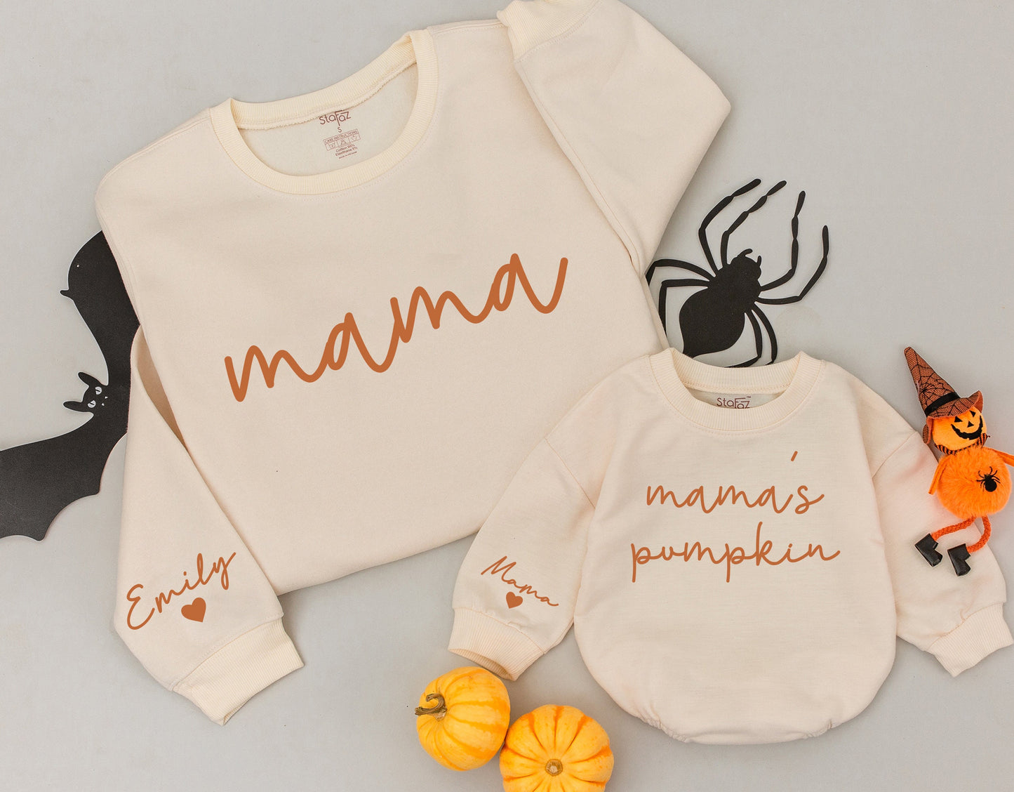 Matching Mama & Mama's Pumpkin Fall Sweatshirts, Mommy and Me Outfits, Cute Mom Baby Sweaters, Fall Gifts