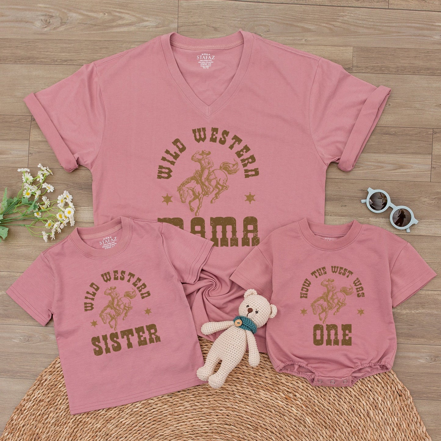 How the West Was One Birthday Bodysuit Baby Boy Girl 1st First Rodeo Outfit Western Clothes Vintage Sepia Tone Infant Gift