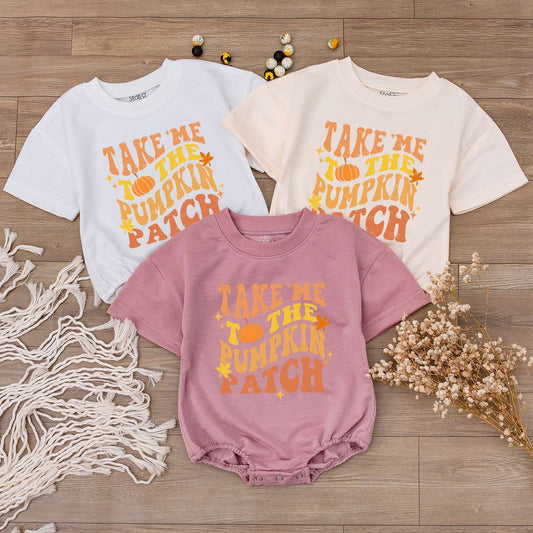 Pumpkin Patch Baby Romper: Fall Outfit for Girls, Long Sleeve