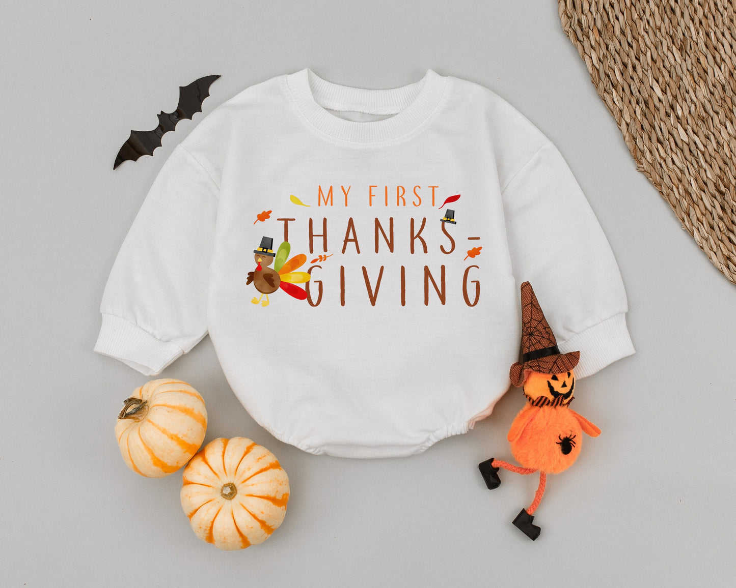 Baby's 1st Thanksgiving Romper: Cute Unisex Turkey Day Outfit