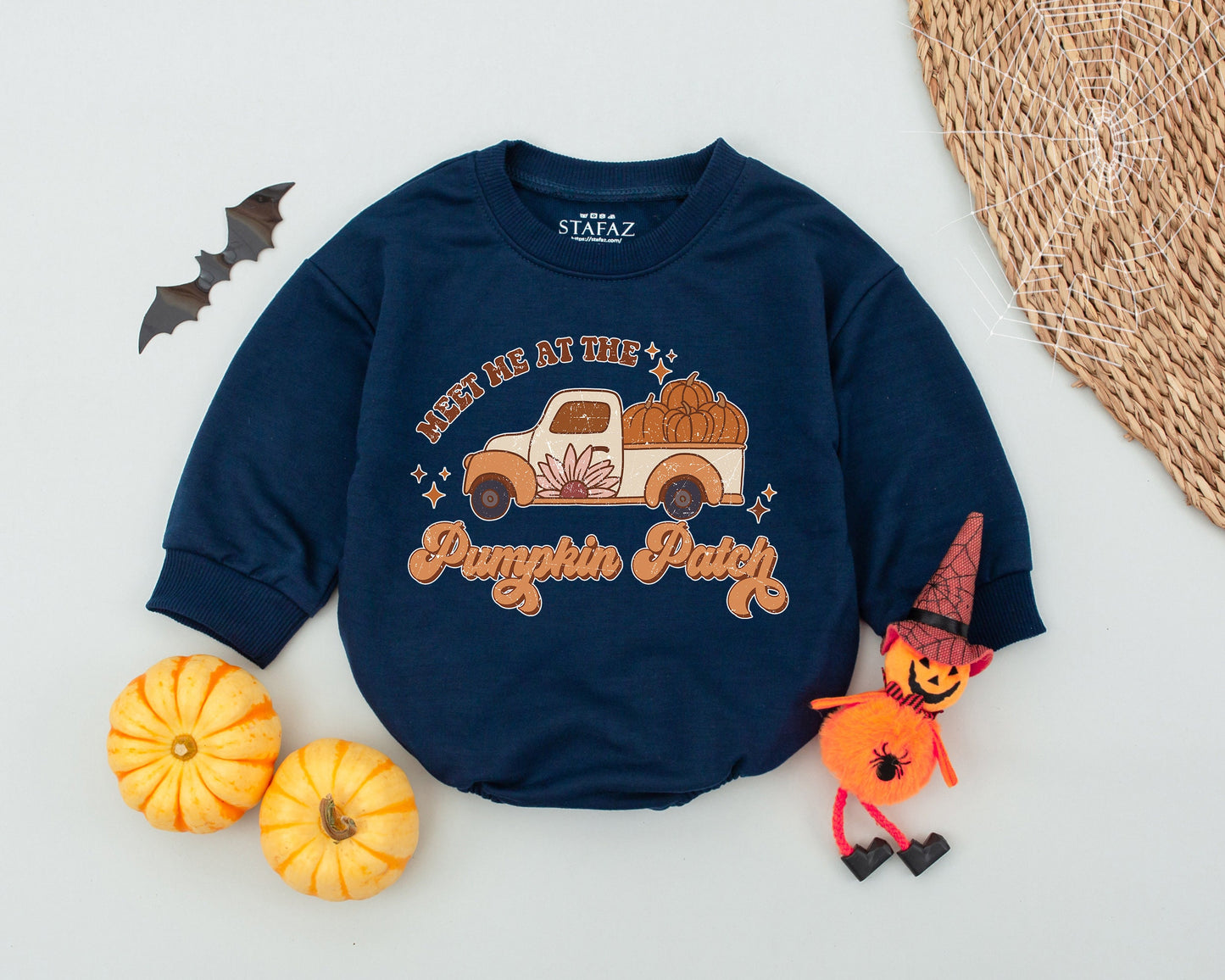 Pumpkin Patch Romper: First Halloween Unisex Fall Outfit