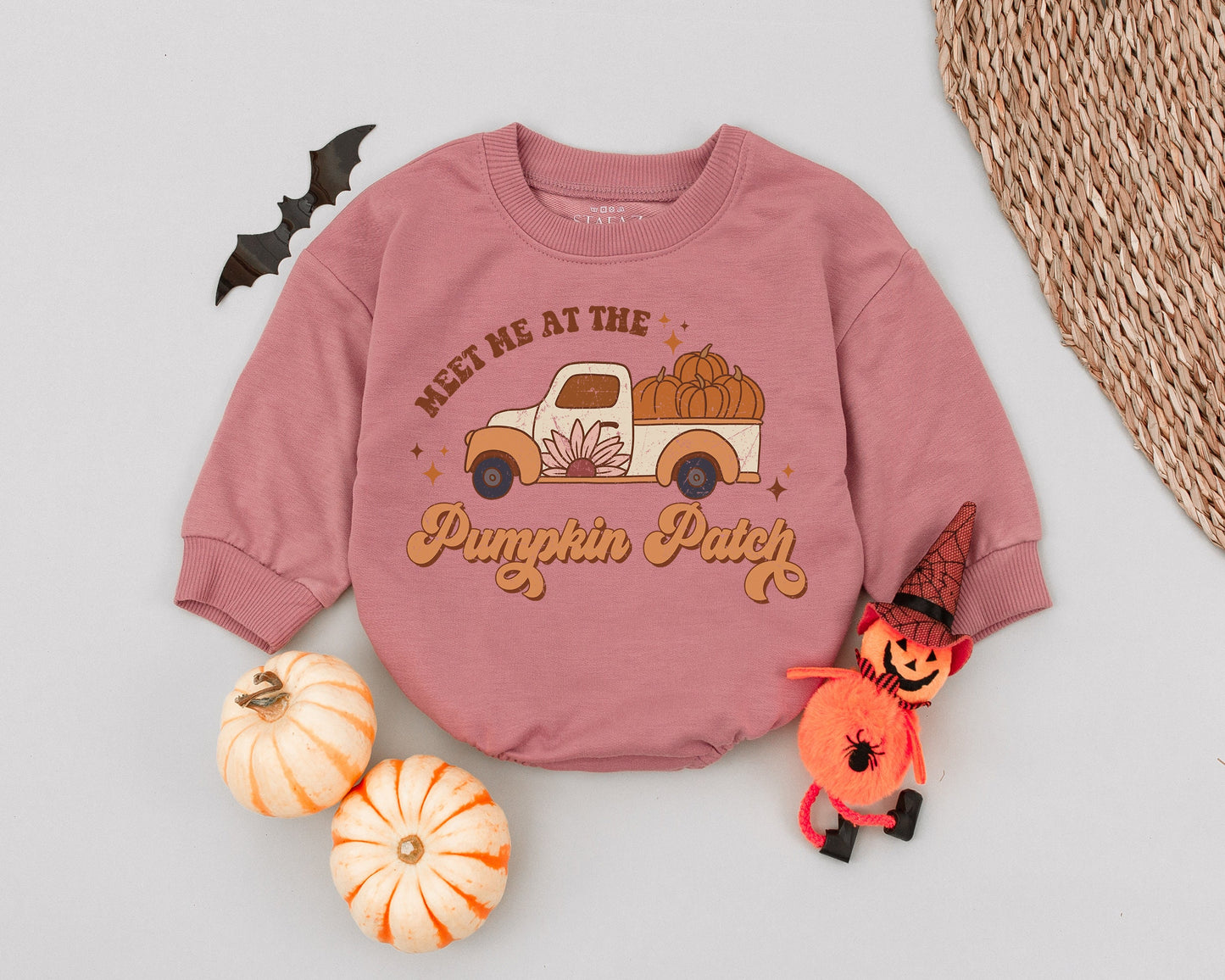 Pumpkin Patch Romper: First Halloween Unisex Fall Outfit