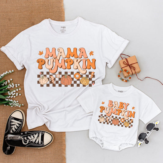 Matching Family Pumpkin Shirts: Retro Fall Outfits for All Ages