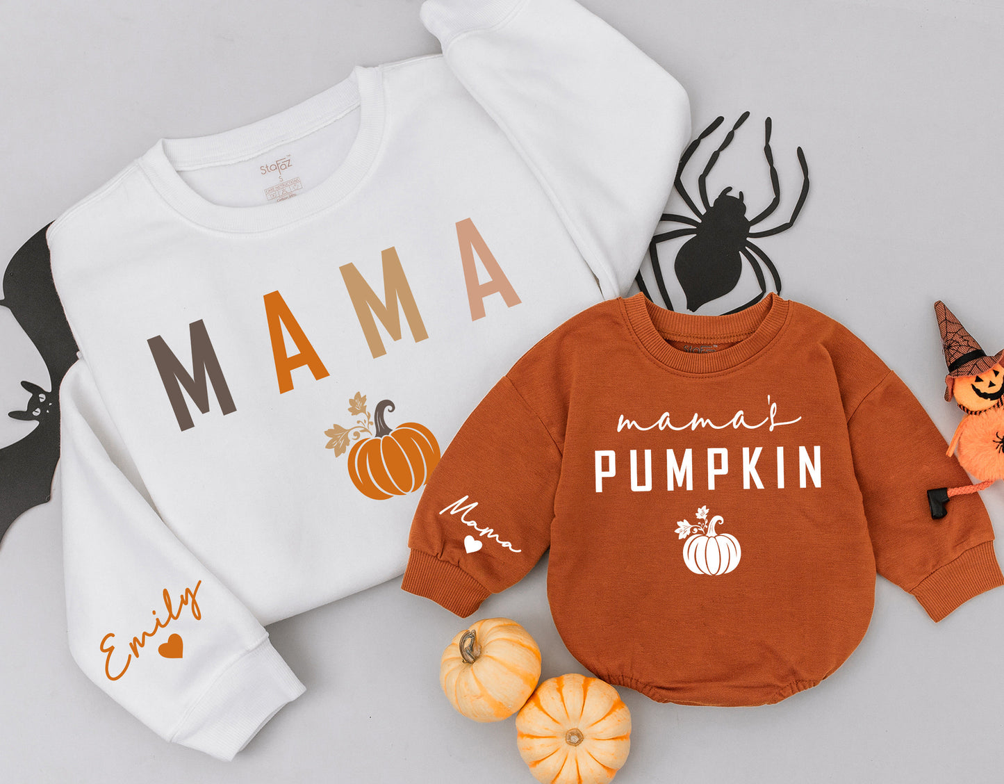 Mama and Mamas Pumpkin Patch Matching Fall Sweatsuit Mommy and Me Cozy Autumn Outfits Kids Thanksgiving Gift
