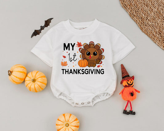 My 1st Thanksgiving Bubble Romper – Fall Baby Outfit Gift