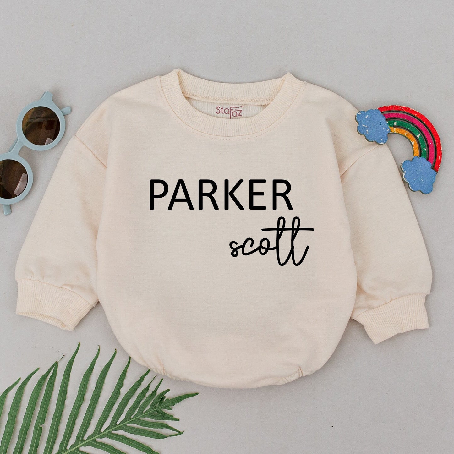Custom First & Middle Name Romper, Baby Shower Gift, Unisex Bodysuit