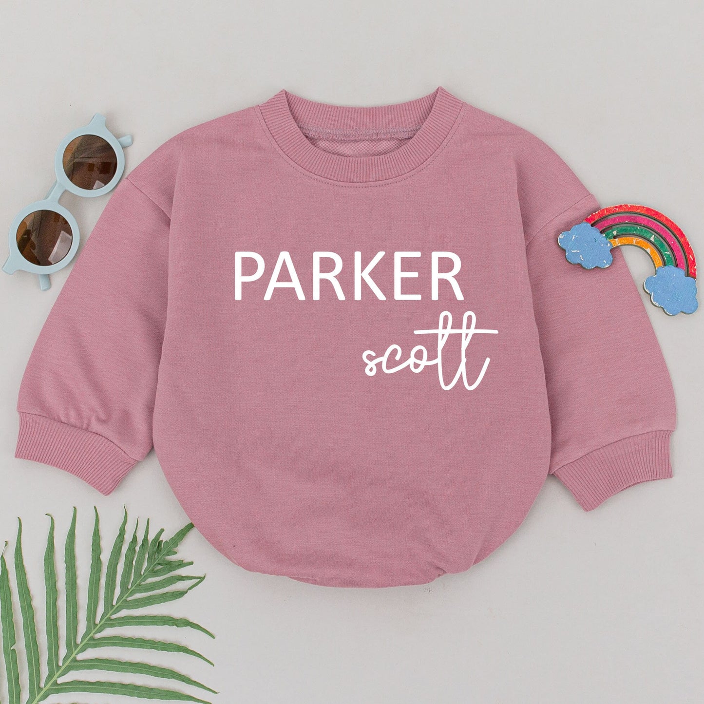 Custom First & Middle Name Romper, Baby Shower Gift, Unisex Bodysuit