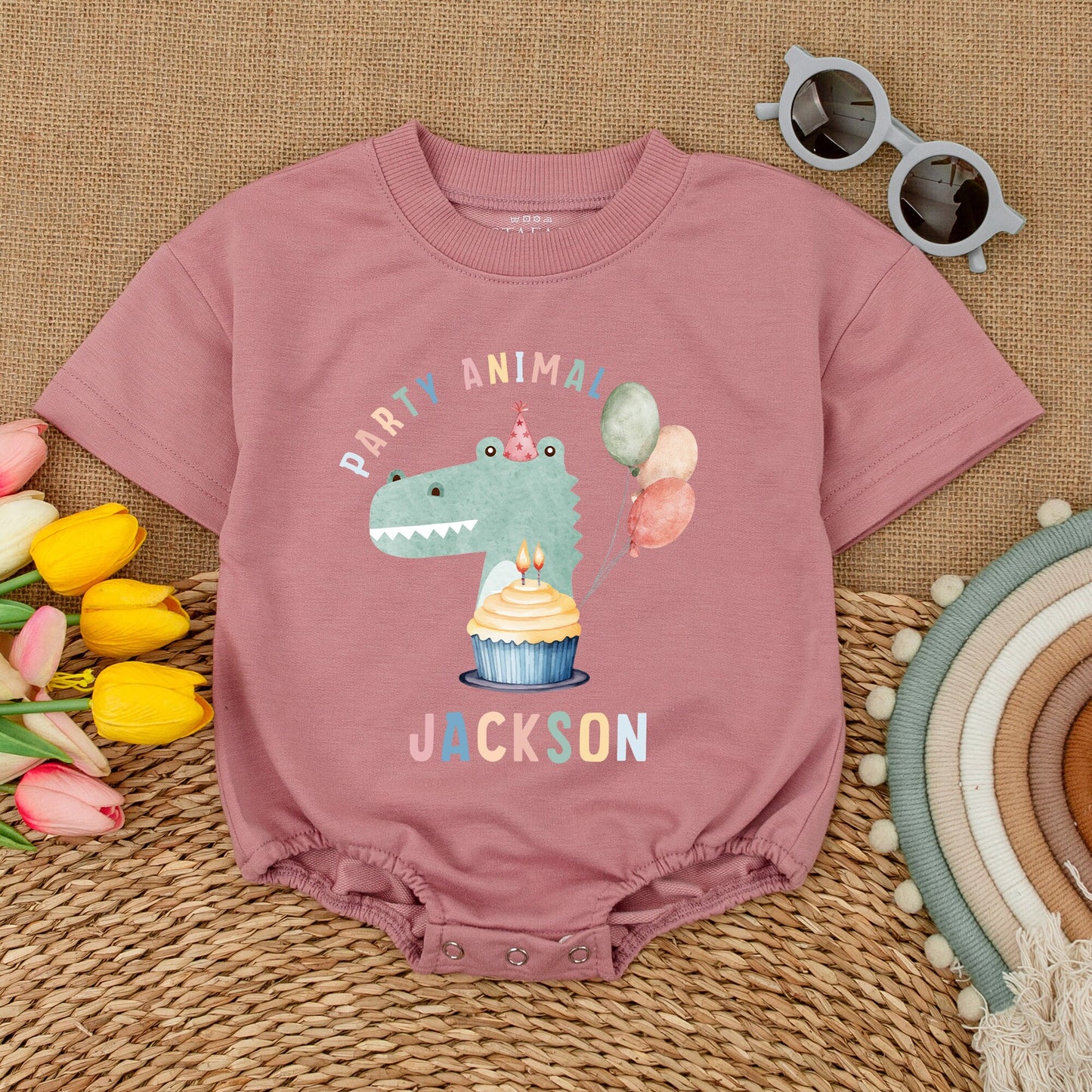 Safari Party Animal Romper: Zoo Theme Birthday Bodysuit Outfit