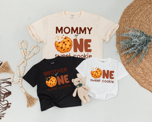 Sweet One Family Birthday Shirts: Milk & Cookies Matching Outfits
