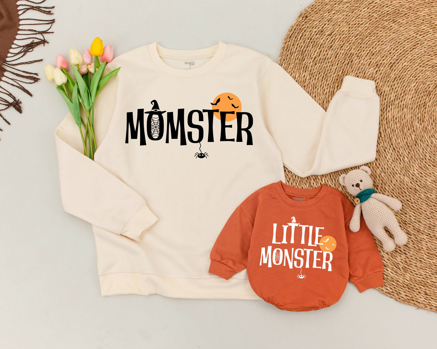 Momster & Little Monster Fall Matching Halloween Sweatshirts